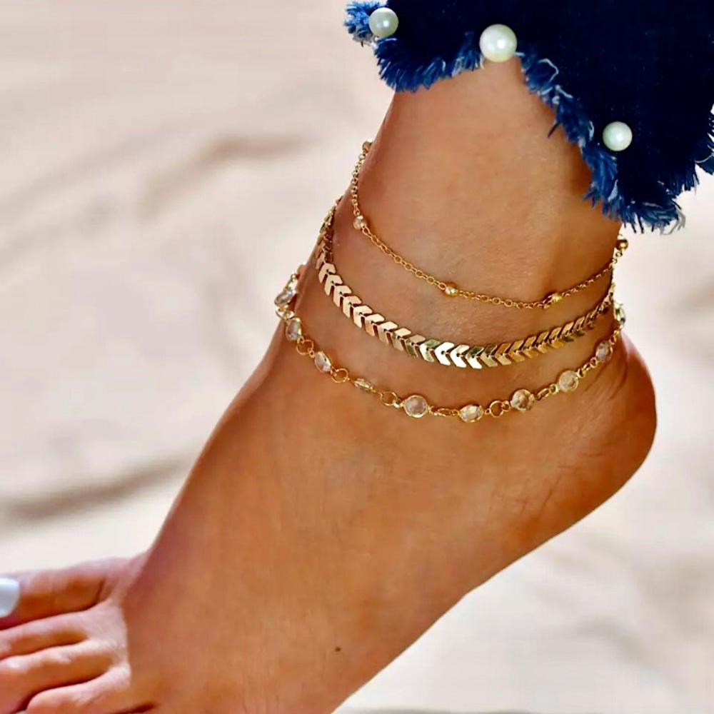 “Serenity” Crystal Chevron Bead Bracelets/Anklets